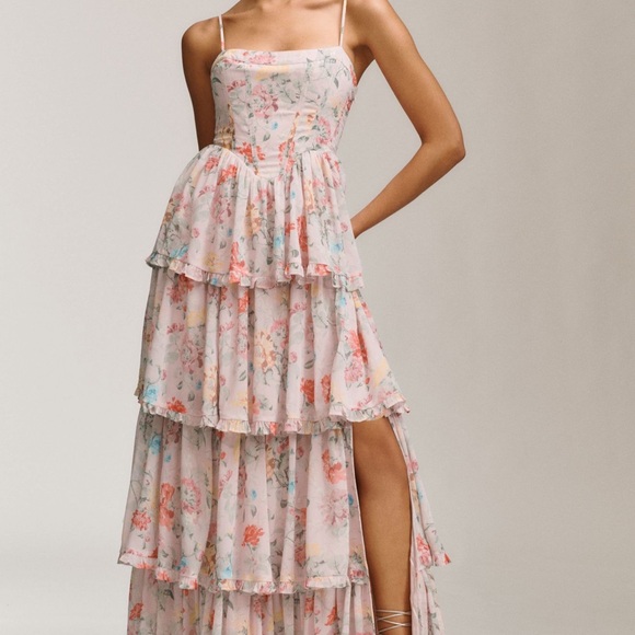 BHLDN Dresses & Skirts - Anthropologie BHLDN Floral Tiered Maxi Dress
